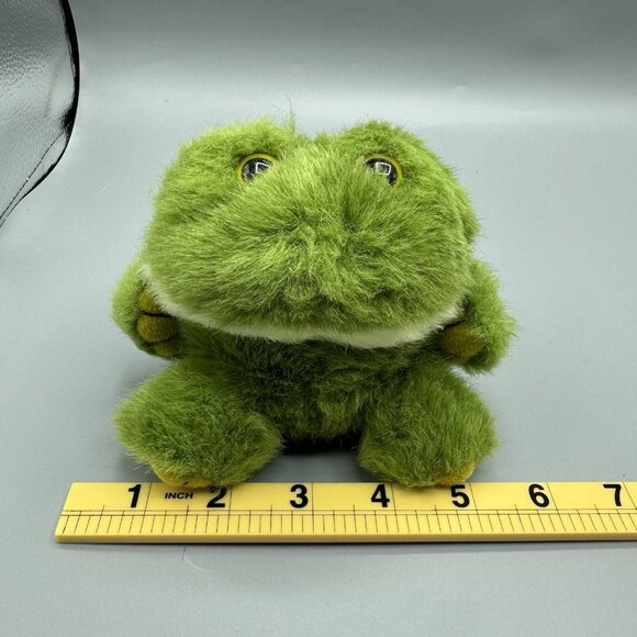 Vintage 1994 Swibco Puffkins Lily Frog Plush 4" Green Stuffed Animal Toy - Picture 6 of 7